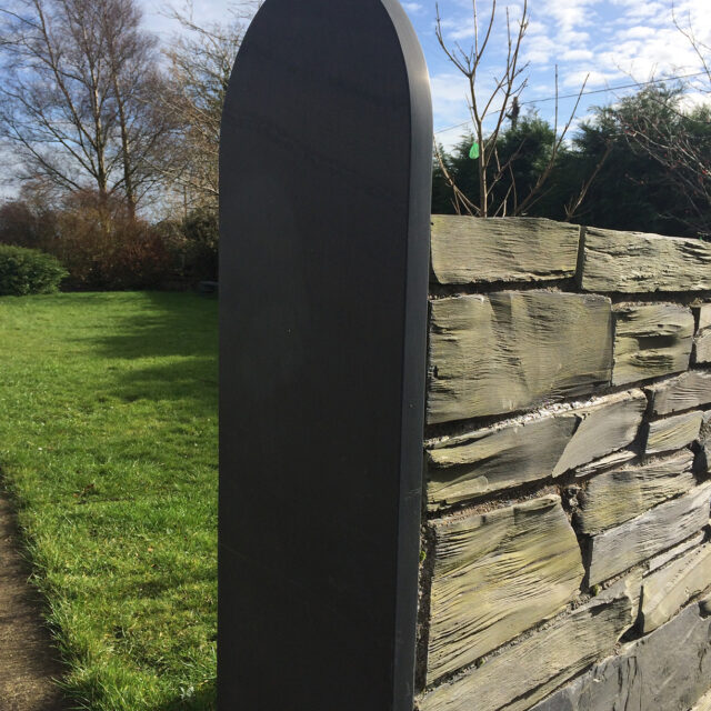 Polished Welsh slate gate post
